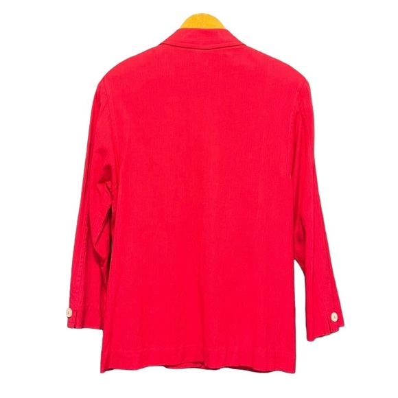 Vintage pink single breasted blazer lightweight textured MP - Picture 4 of 10